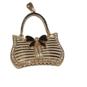 BETSEY JOHNSON BAG Pendant Gold and Black Women's  Pendant
